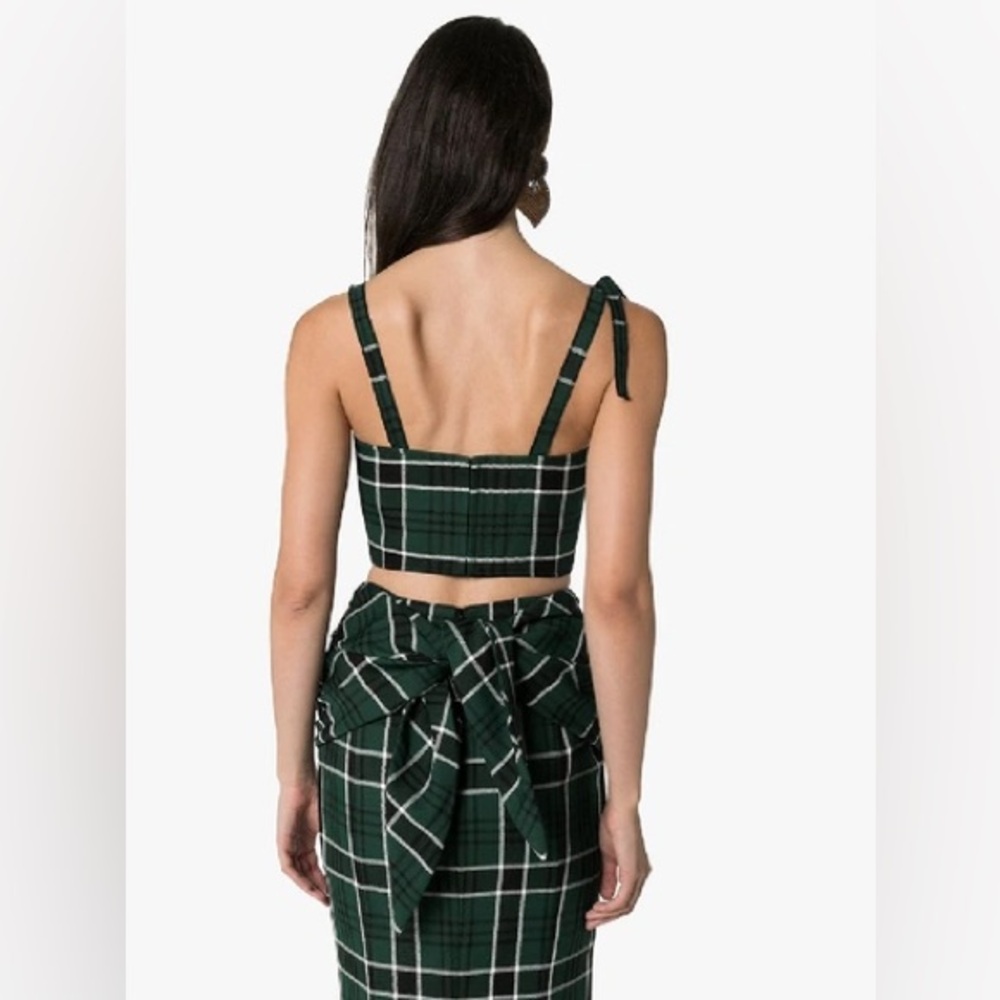 NWT Rosie Assoulin Dark Green
Scottish Plaid Twill Bustier size 10 - Picture 4 of 16